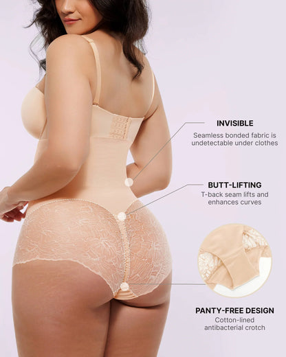 Bare Essentials™ MeshSmooth™ High-Waisted  Sheer Lace Brief